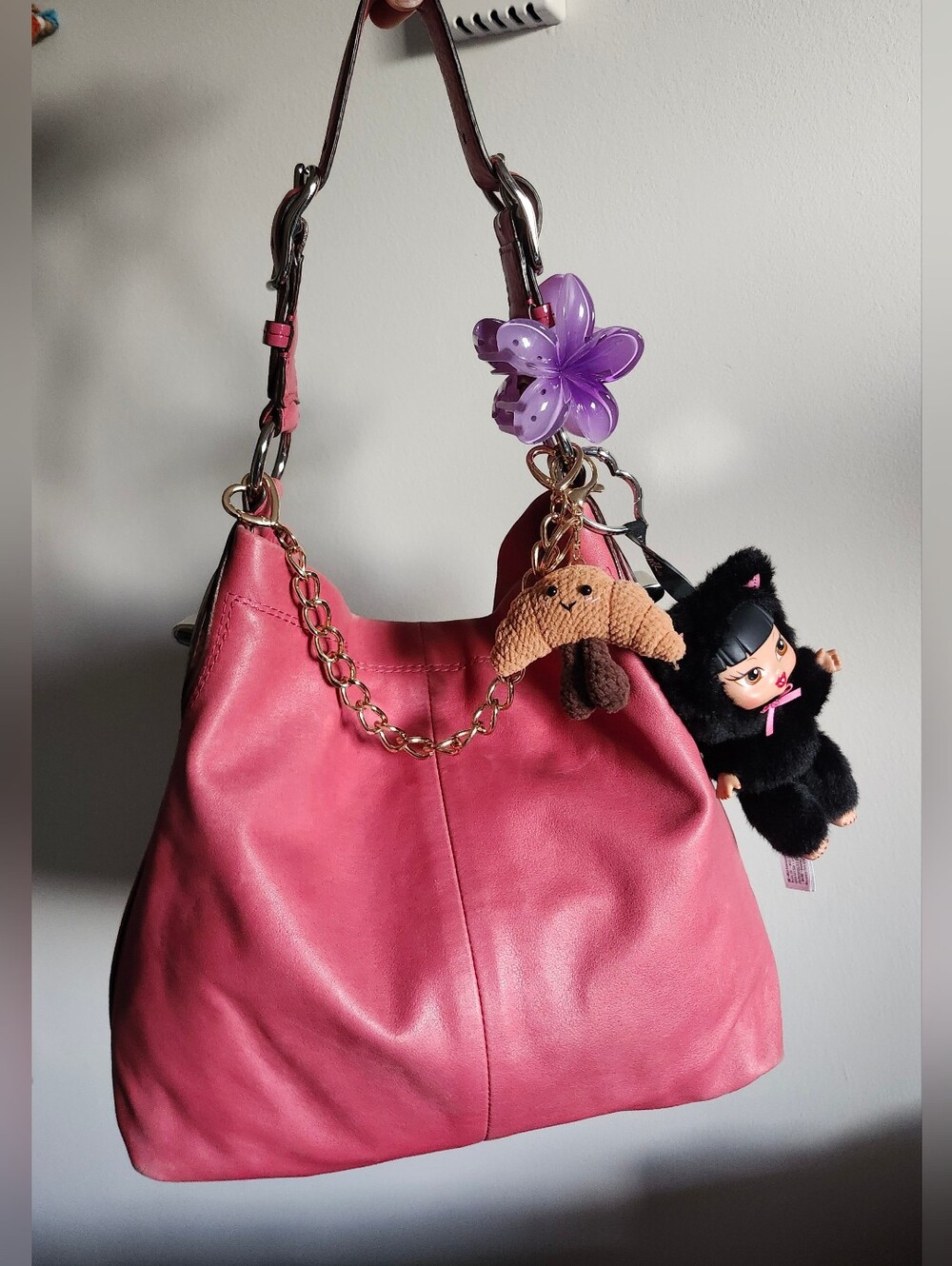 Coach Y2K Peyton Pink Leather Hobo Shoulder Bag